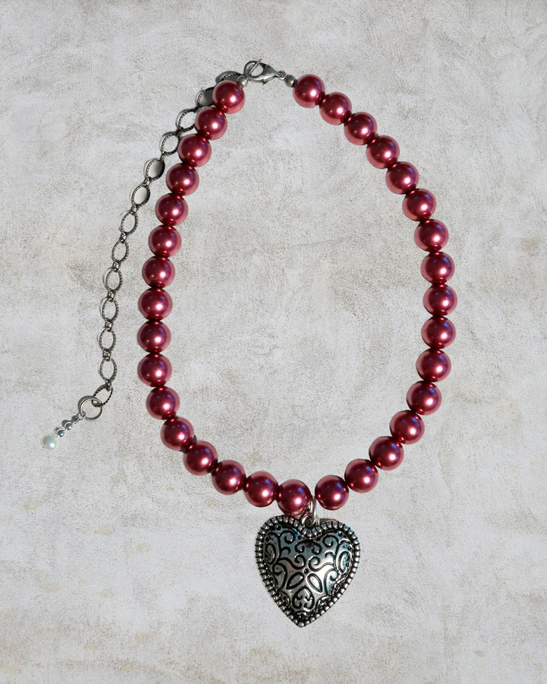 Burgundy shop pearl necklace